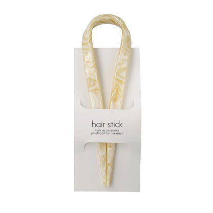かんざし hair stick マーブル カラー リボン風 U字