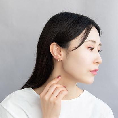 樹脂ピアス ニッケルフリー メタル ワイヤーフラワー 花 ミニ カラー ストーン パール 5個セット スタッドピアス