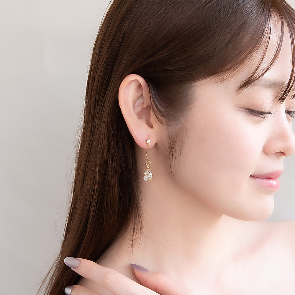 STONE HENgE ローズゴールド アシメントリー ドロップピアス STONE HENgE ローズゴールド アシメントリー ドロップピアス