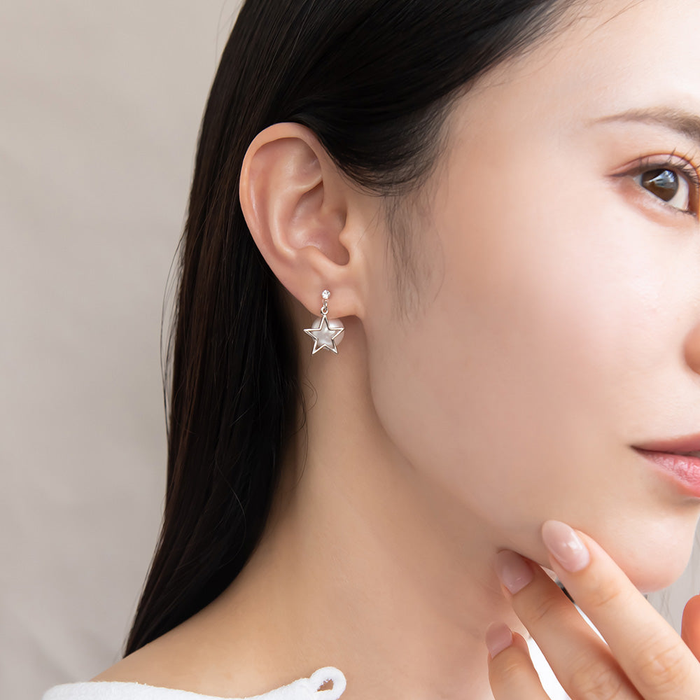 樹脂ピアス ニッケルフリー メタル プラパール スター バックキャッチ スタッドピアス