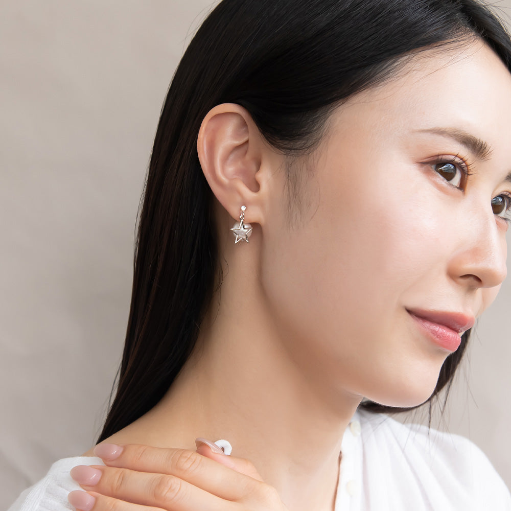 樹脂ピアス ニッケルフリー メタル プラパール スター バックキャッチ スタッドピアス