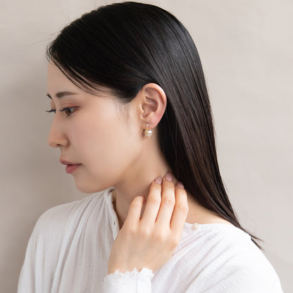 樹脂ピアス ニッケルフリー メタル プラパール リボン バックキャッチ スタッドピアス