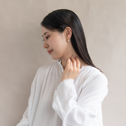 樹脂ピアス ニッケルフリー メタル プラパール リボン バックキャッチ スタッドピアス