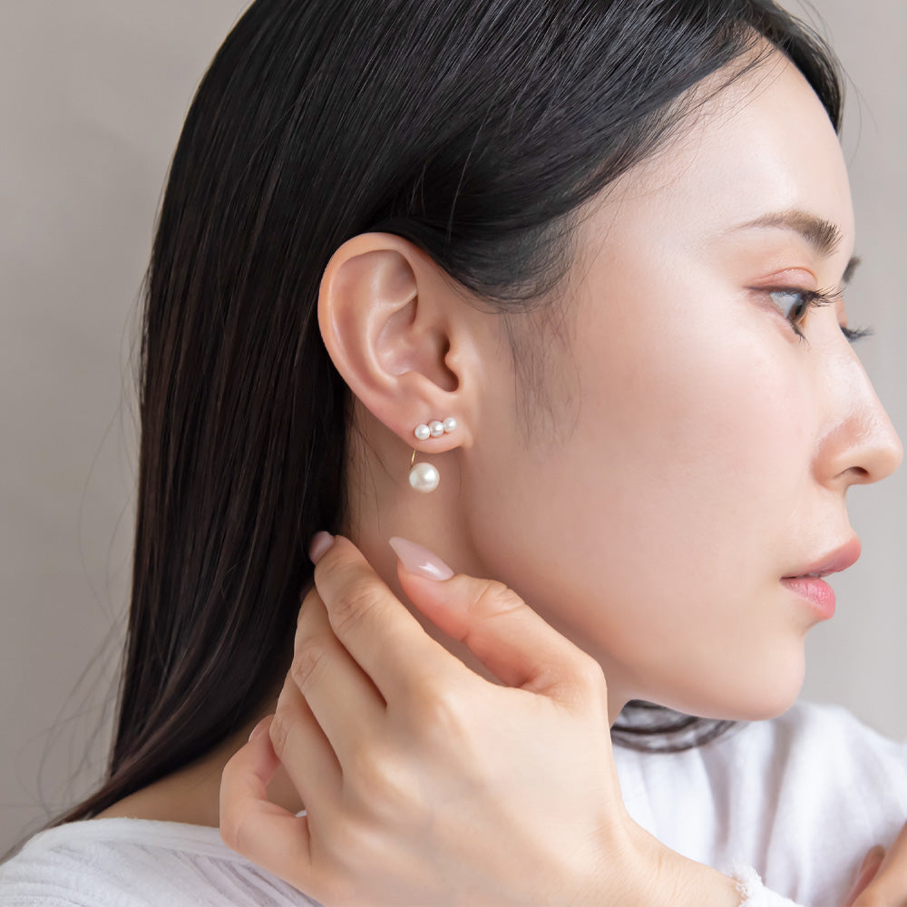 樹脂ピアス ニッケルフリー プラパール メタル 2way バックキャッチ スタッドピアス