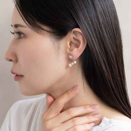 樹脂ピアス ニッケルフリー プラパール ガラス メタル 2way バックキャッチ スタッドピアス