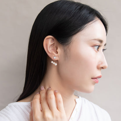 樹脂ピアス ニッケルフリー プラパール ガラス メタル 2way バックキャッチ スタッドピアス