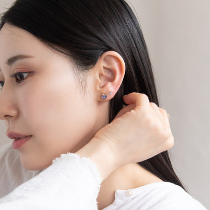 樹脂ピアス ニッケルフリー ハート ラメ カラフル 4個セット スタッドピアス