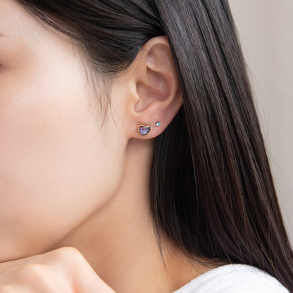 樹脂ピアス ニッケルフリー ハート ラメ カラフル 4個セット スタッドピアス