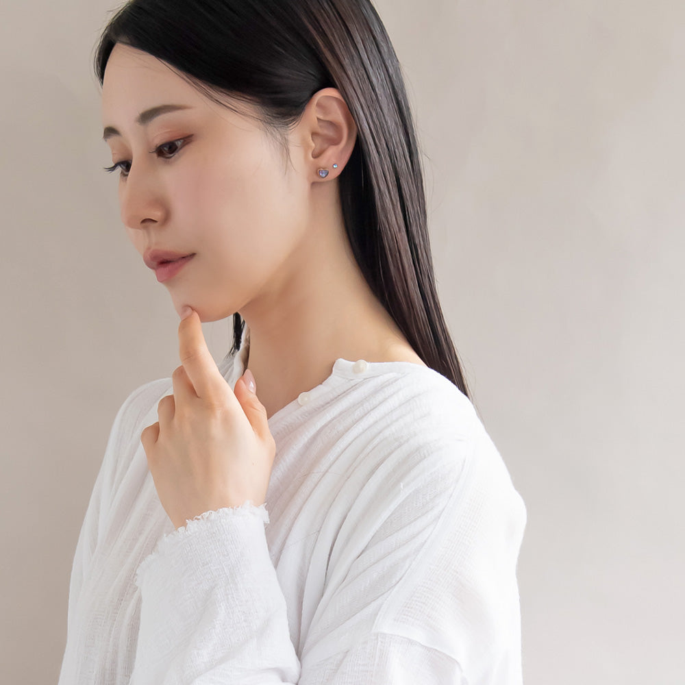 樹脂ピアス ニッケルフリー ハート ラメ カラフル 4個セット スタッドピアス