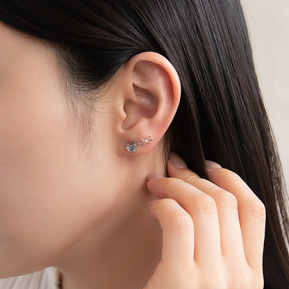 樹脂ピアス ニッケルフリー リボン ハート 6個セット スタッドピアス