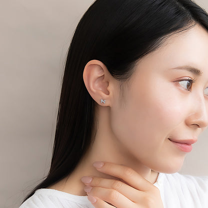 樹脂ピアス ニッケルフリー リボン ハート 6個セット スタッドピアス