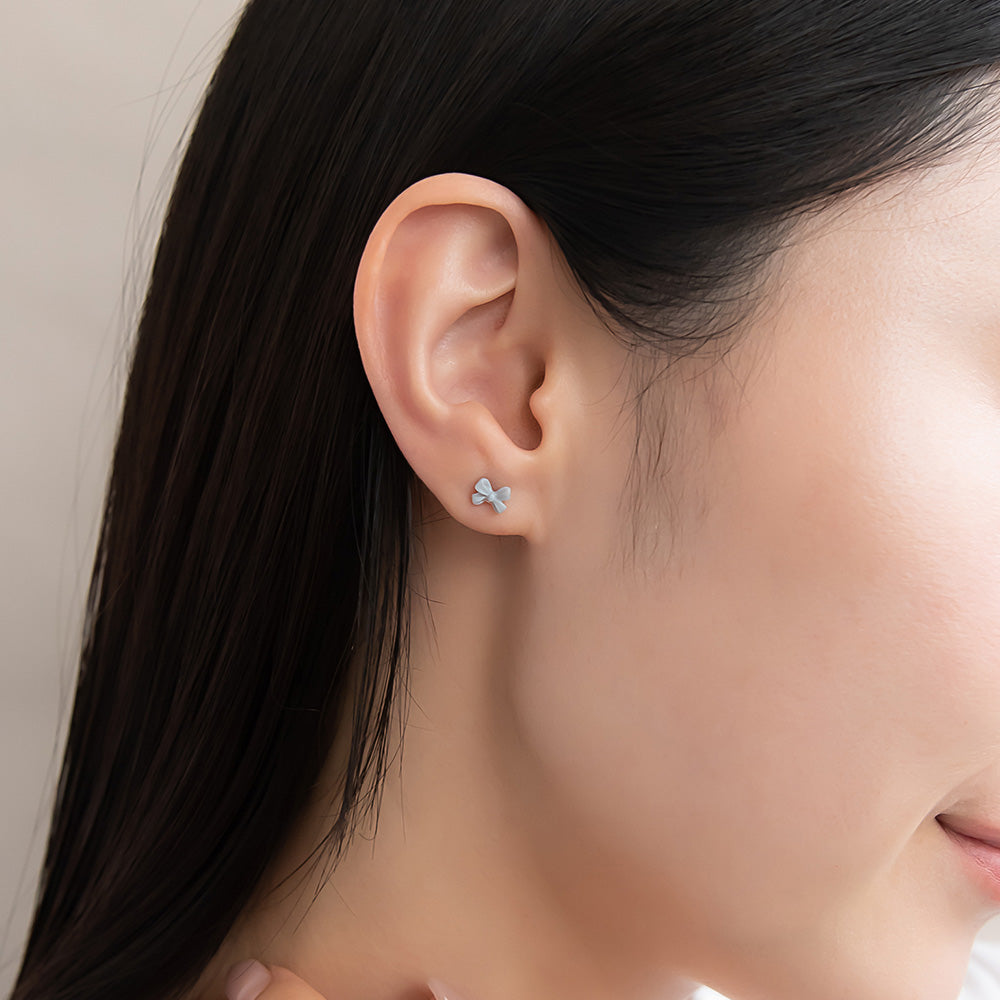 樹脂ピアス ニッケルフリー リボン ハート 6個セット スタッドピアス