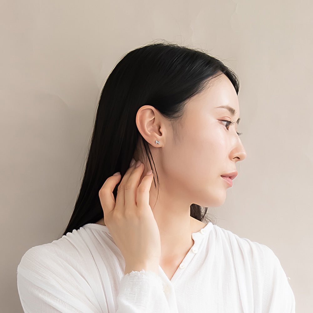 樹脂ピアス ニッケルフリー リボン ハート 6個セット スタッドピアス