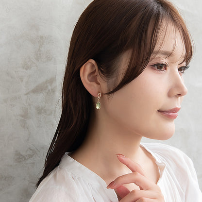 ノンホールピアス ニッケルフリー メタル フレーム カラー ドロップ イヤリング 樹脂タイプ