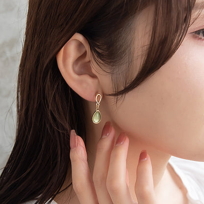 ノンホールピアス ニッケルフリー メタル フレーム カラー ドロップ イヤリング 樹脂タイプ