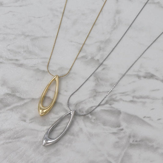 ネックレス ニッケルフリー メタル アーモンド フレーム チェーン ペンダントネックレス