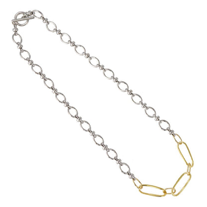 ネックレス Combination Metal ニッケルフリー メタル オーバル ツイスト ビーズ チェーン マンテル ショートネックレス