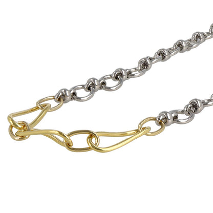 ネックレス Combination Metal ニッケルフリー メタル オーバル ツイスト ビーズ チェーン マンテル ショートネックレス