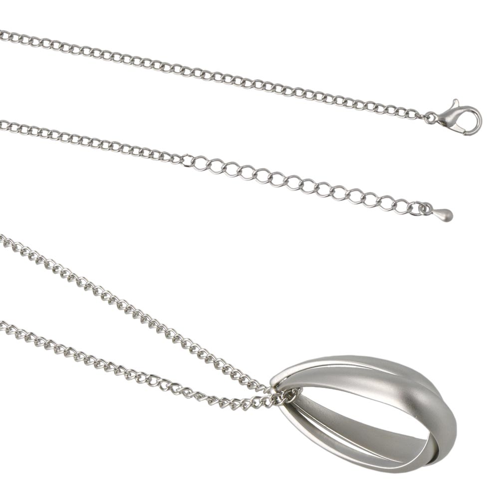 ネックレス ニッケルフリー sable silver メタル ダブル ドロップ クロス ペンダントネックレス