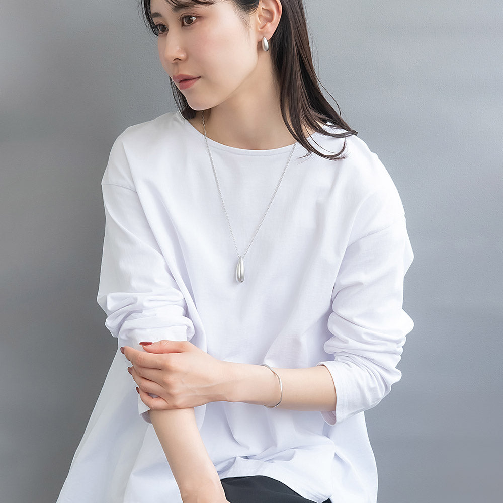 ネックレス ニッケルフリー sable silver メタル ダブル ドロップ クロス ペンダントネックレス