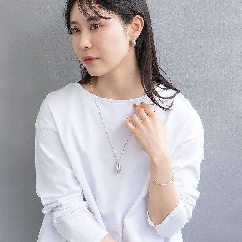 ネックレス ニッケルフリー sable silver メタル ダブル ドロップ クロス ペンダントネックレス
