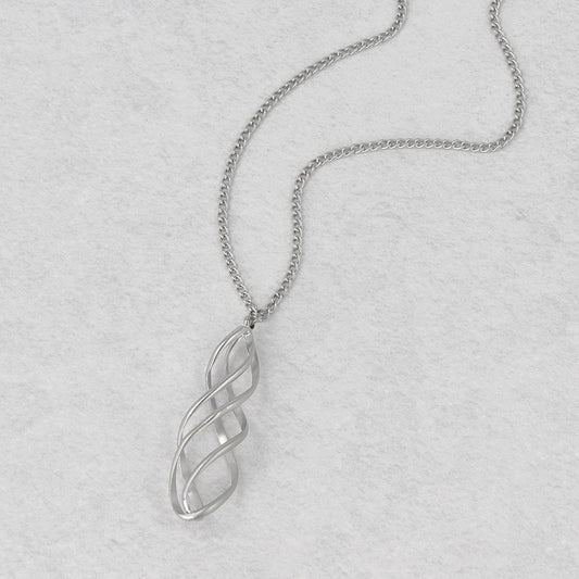 ネックレス ニッケルフリー sable silver メタル ダブル ツイスト ライン ドロップ ペンダントネックレス