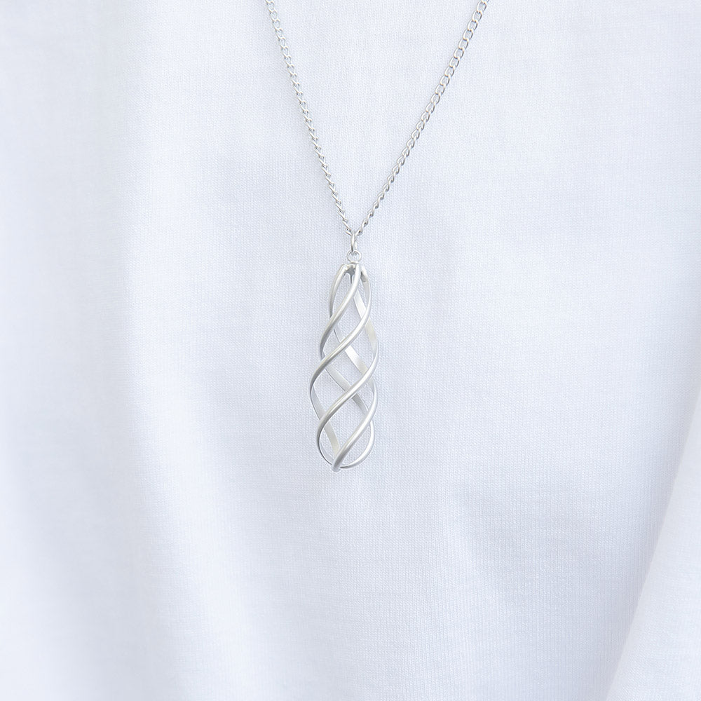 ネックレス ニッケルフリー sable silver メタル ダブル ツイスト ライン ドロップ ペンダントネックレス