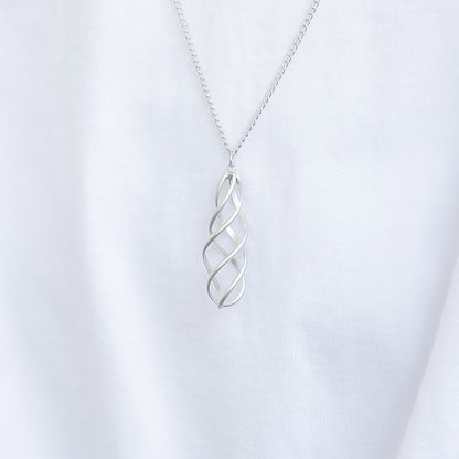 ネックレス ニッケルフリー sable silver メタル ダブル ツイスト ライン ドロップ ペンダントネックレス