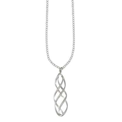ネックレス ニッケルフリー sable silver メタル ダブル ツイスト ライン ドロップ ペンダントネックレス