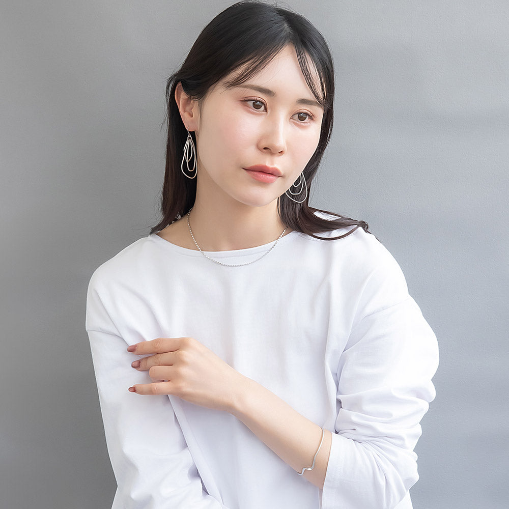 ネックレス ニッケルフリー sable silver メタル ドット フラット ボールチェーン ショートネックレス