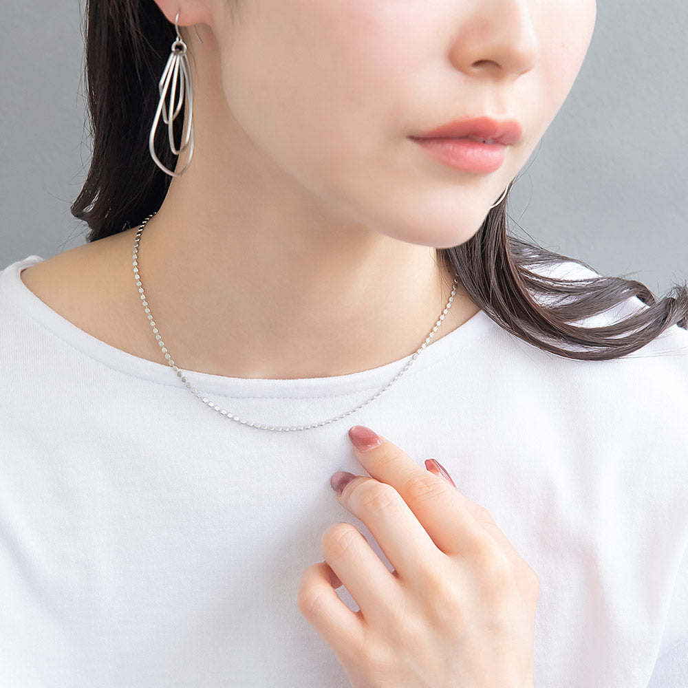 ネックレス ニッケルフリー sable silver メタル ドット フラット ボールチェーン ショートネックレス
