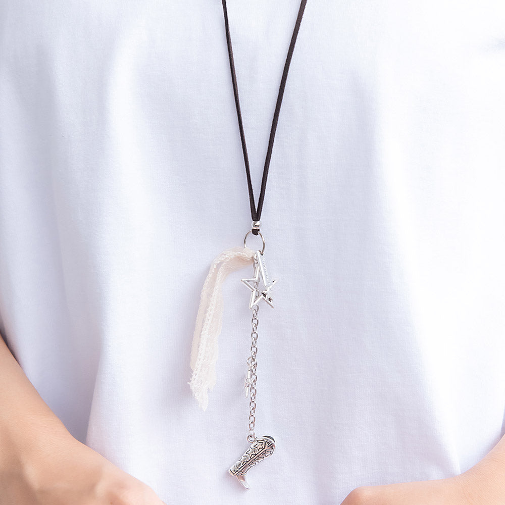 ネックレス yura ウエスタンブーツ スター レース チェーン コード