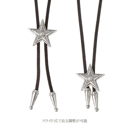ネックレス yura スター コンチョ メタル コード ループタイ ロングネックレス