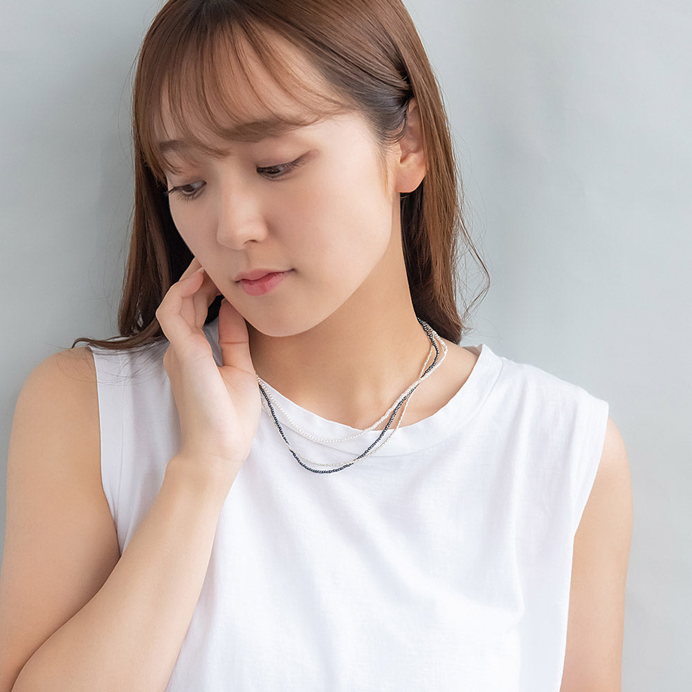 ネックレス カラー ビーズ パール 3連 ショートネックレス – OSEWAYA