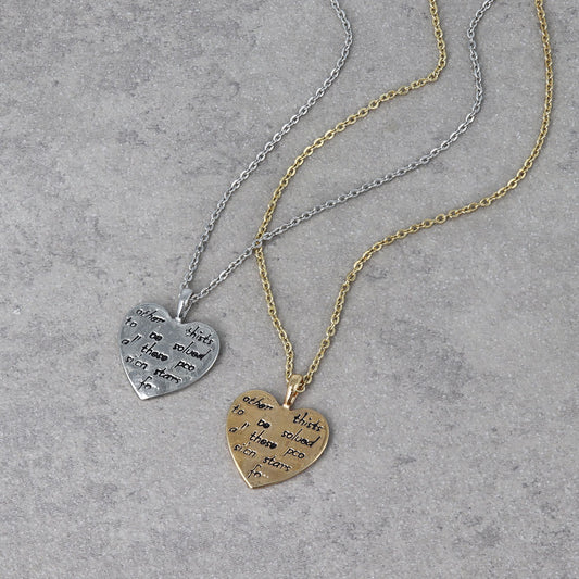 ネックレス ニッケルフリー メタル メッセージ ハート チェーン ショートタイプ ペンダントネックレス
