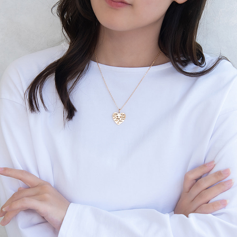 ネックレス ニッケルフリー メタル メッセージ ハート チェーン ショートタイプ ペンダントネックレス