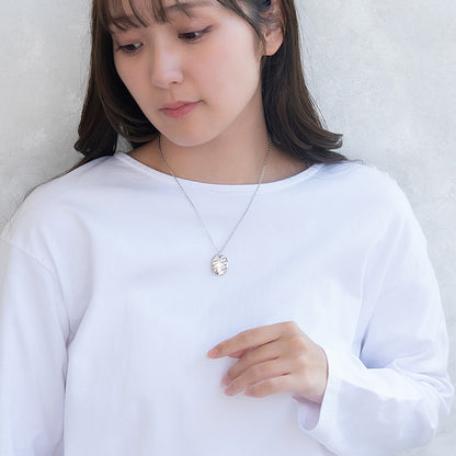 ネックレス ニッケルフリー メタル メッセージ オーバル クロス チェーン ショートタイプ ペンダントネックレス