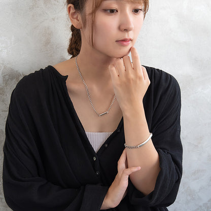 ネックレス Awesome ニッケルフリー メタル ライン プレート キヘイチェーン ショートネックレス