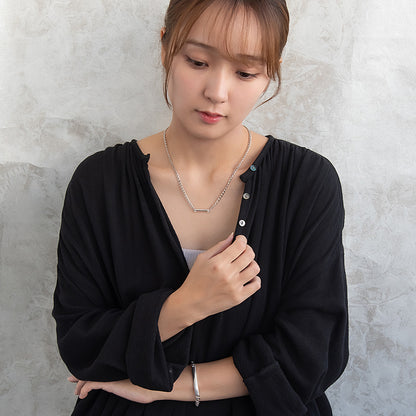 ネックレス Awesome ニッケルフリー メタル ライン プレート キヘイチェーン ショートネックレス