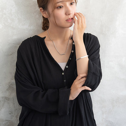 ネックレス Awesome ニッケルフリー メタル ライン プレート キヘイチェーン ショートネックレス