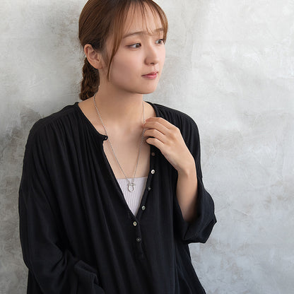 ネックレス Awesome ニッケルフリー メタル バウシャックル サークルチェーン ロングネックレス