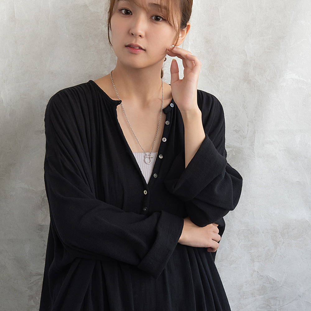 ネックレス Awesome ニッケルフリー メタル バウシャックル サークルチェーン ロングネックレス