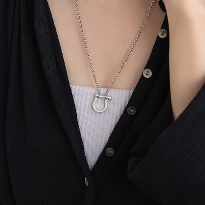 ネックレス Awesome ニッケルフリー メタル バウシャックル サークルチェーン ロングネックレス