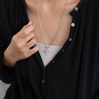 ネックレス Awesome ニッケルフリー メタル クロス オーバルチェーン ペンダントネックレス