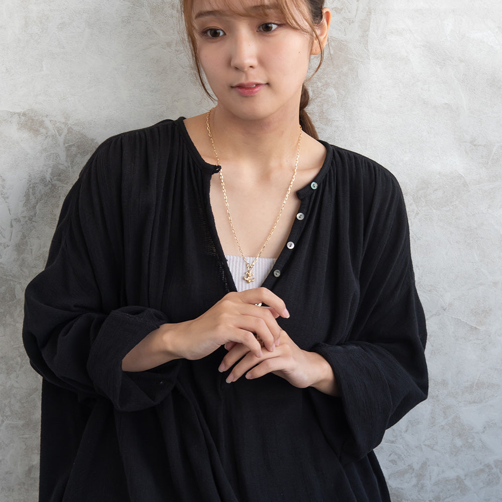 ネックレス Awesome ニッケルフリー メタル 百合の紋章 オーバルチェーン ペンダントネックレス