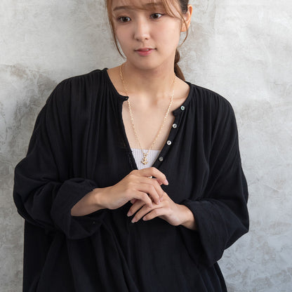 ネックレス Awesome ニッケルフリー メタル 百合の紋章 オーバルチェーン ペンダントネックレス