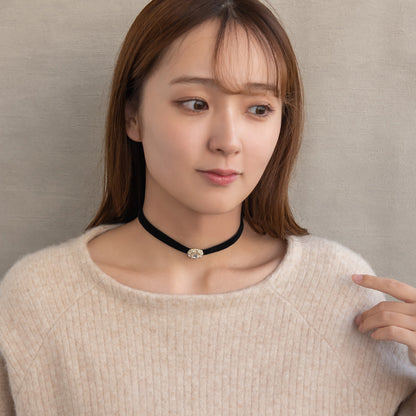 ネックレス ニッケルフリー ビジュー ストーン パール アンティーク調 チョーカー