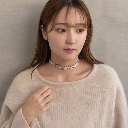 ネックレス ニッケルフリー サークル ツイード風 チョーカー