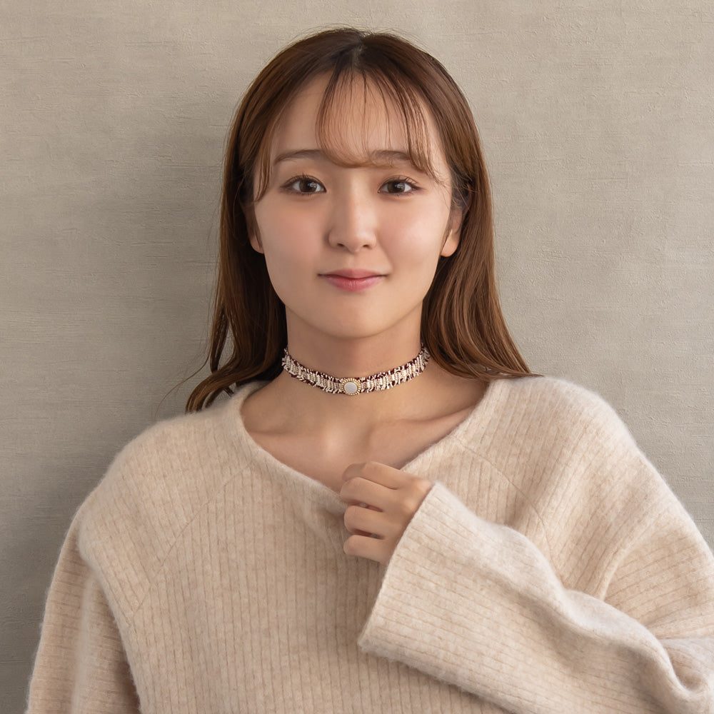 ネックレス ニッケルフリー サークル ツイード風 チョーカー – OSEWAYA