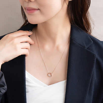 ネックレス ニッケルフリー ロゼシルバー パール ロング ペンダントネックレス